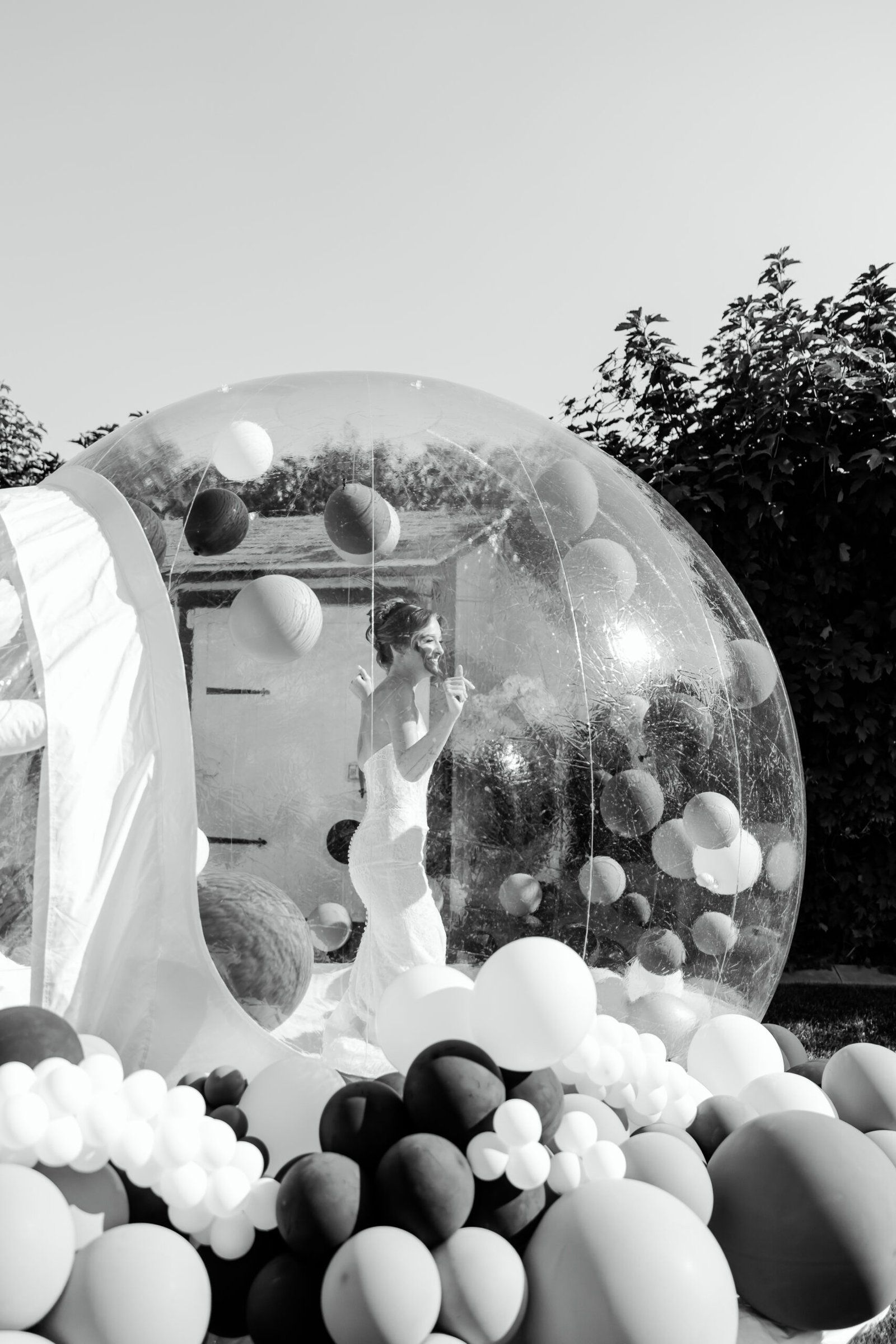 Wedding Guest in Bubble Dome