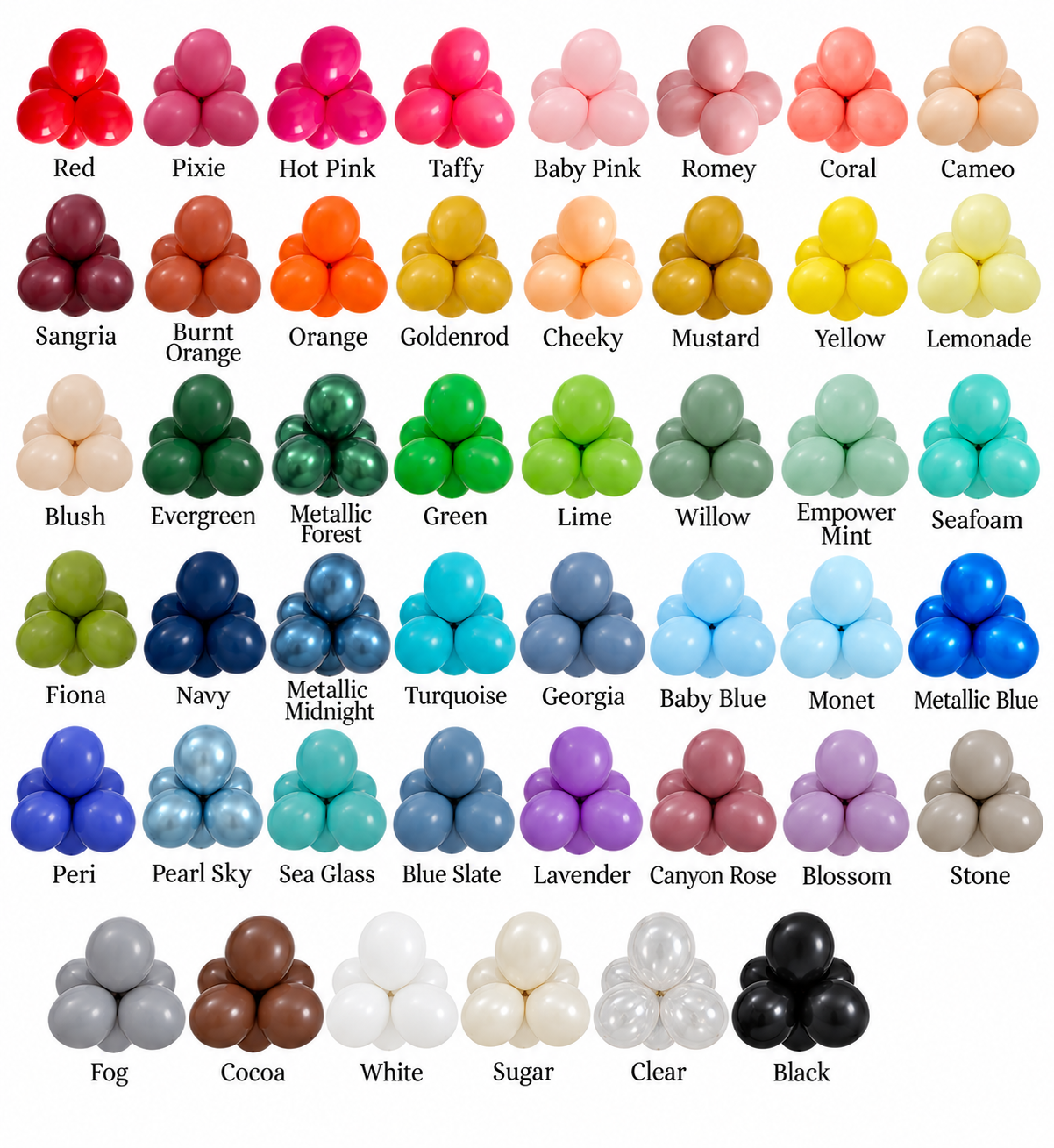 Tuftex Balloon Swatch Palette